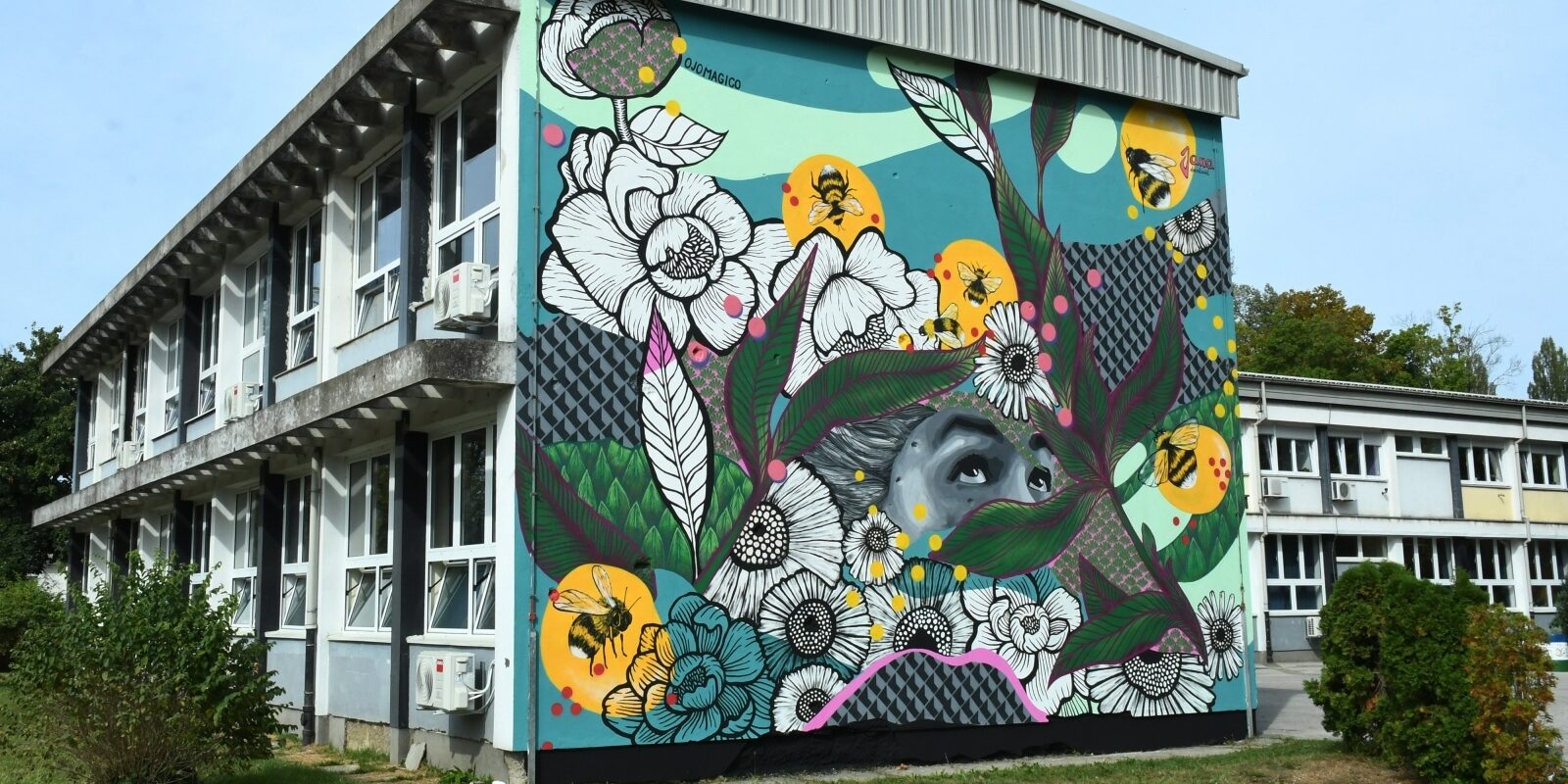 Sisak: Mural na pročelju OŠ Viktorovac izradile su Jana Danilović i Jadranka Lacković
