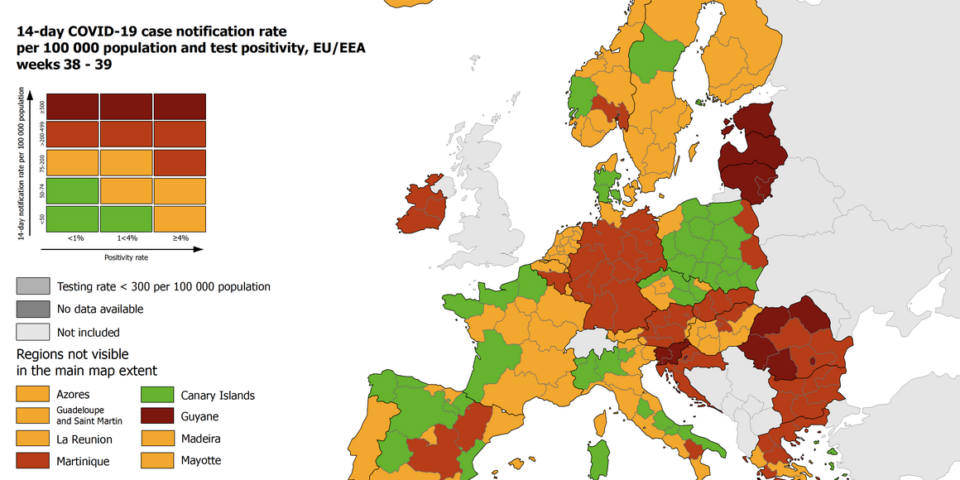 covid karta europe