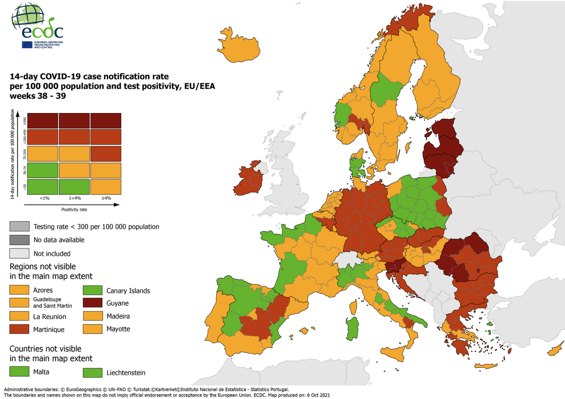 covid karta europe