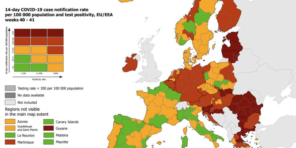 covid karta europe