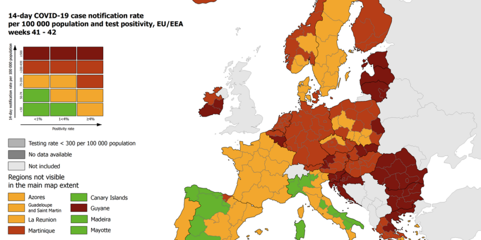 covid karta europe